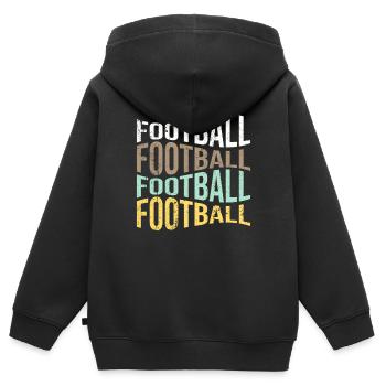 football - Kinder Premium Organic Zip Hoodie - Schwarz - Hinten - AI Model Kid Male (0cm)