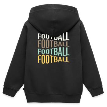 football - Kinder Premium Organic Zip Hoodie - Schwarz - Hinten - AI Model Kid Male (0cm)