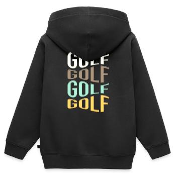 golfe - Sweat Premium à capuche zippé enfant bio - noir - Dos - AI Model Kid Male (0cm)