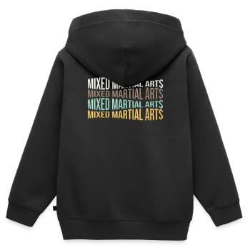MMA - Sweat Premium à capuche zippé enfant bio - noir - Dos - AI Model Kid Male (0cm)