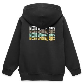 MMA - Sweat Premium à capuche zippé enfant bio - noir - Dos - AI Model Kid Male (0cm)