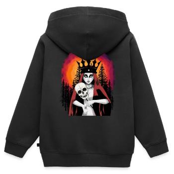 Dark Fantasy Dämon Hexe Satan Satanist Horror - Kinder Premium Organic Zip Hoodie - Schwarz - Hinten - AI Model Kid Male (0cm)