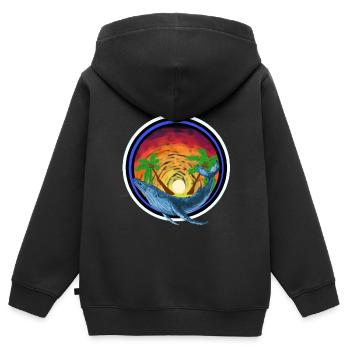 Meeressäuger Wal Fisch Südsee Umweltschutz Insel - Kinder Premium Organic Zip Hoodie - Schwarz - Hinten - AI Model Kid Male (0cm)