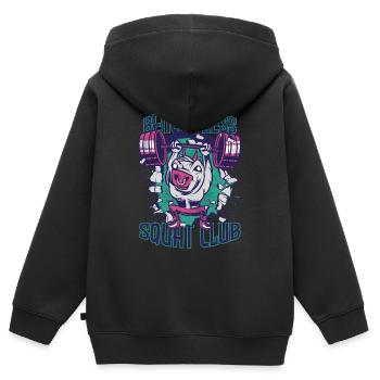 Bench Press Squad Club Bull Training Training Moti - Sweat Premium à capuche zippé enfant bio - noir - Dos - AI Model Kid Male (0cm)
