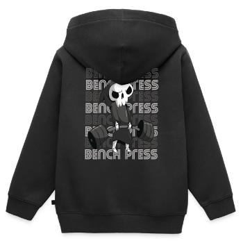 Todesbankdrücken Workout Motivation Deadlift Gym - Kinder Premium Organic Zip Hoodie - Schwarz - Hinten - AI Model Kid Male (0cm)