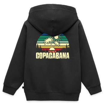 Rio Beach Copacabana Urlaub Palmen Sommersonne Bra - Kinder Premium Organic Zip Hoodie - Schwarz - Hinten - AI Model Kid Male (0cm)