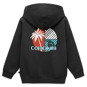 Copacabana Palmen Sommer Wellen Sonne Brasilien Ri - Kinder Premium Organic Zip Hoodie - Schwarz - Hinten - AI Model Kid Male (0cm)