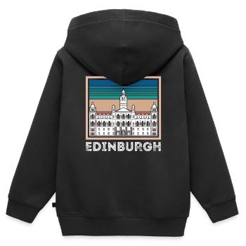 Schottland-Souvenir-Schottisch-Edinburgh-Touristen - Kinder Premium Organic Zip Hoodie - Schwarz - Hinten - AI Model Kid Male (0cm)