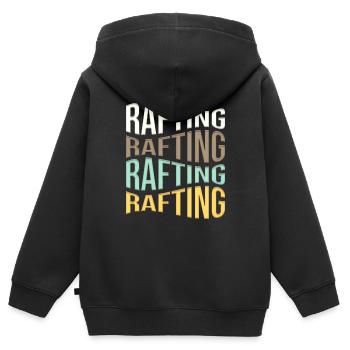 rafting - Sweat Premium à capuche zippé enfant bio - noir - Dos - AI Model Kid Male (0cm)