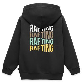 rafting - Sweat Premium à capuche zippé enfant bio - noir - Dos - AI Model Kid Male (0cm)