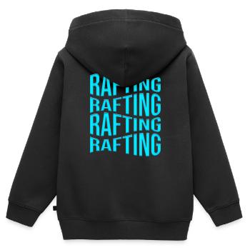 rafting - Sweat Premium à capuche zippé enfant bio - noir - Dos - AI Model Kid Male (0cm)