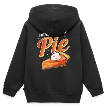 Pumpkin Pie Lover Here for the Pie with Cream - Kids Premium Organic Zip-up Hoodie - black - Back - AI Model Kid Male (0cm)