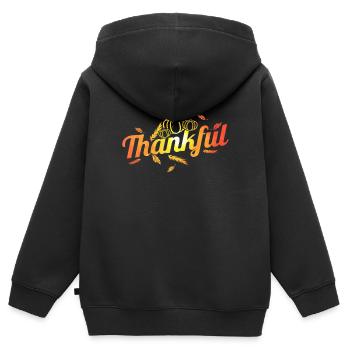 Pumpkin Thankful On Thanksgiving - Kinder Premium Organic Zip Hoodie - Schwarz - Hinten - AI Model Kid Male (0cm)