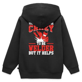 Souder Souder Vintage Vous ne soudez pas - Sweat Premium à capuche zippé enfant bio - noir - Dos - AI Model Kid Male (0cm)