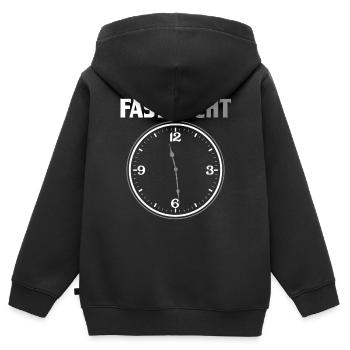 FASTNACHT Lustiges Wortspiel Karneval Fasching - Kinder Premium Organic Zip Hoodie - Schwarz - Hinten - AI Model Kid Male (0cm)