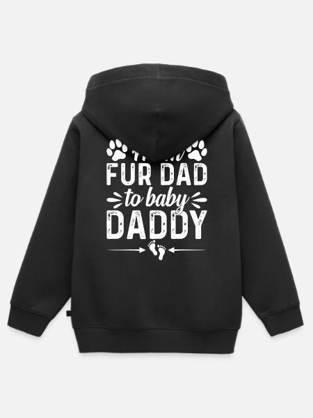 Pet Dog Daddy New Dad Dog Daddy To Be - From Fur D - Hoodie Premium med dragkedja barn ekologisk - svart
