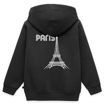 Liebe-Eiffelturm-Frankreich-Andenken-Franzosen Par - Kinder Premium Organic Zip Hoodie - Schwarz - Hinten - AI Model Kid Male (0cm)