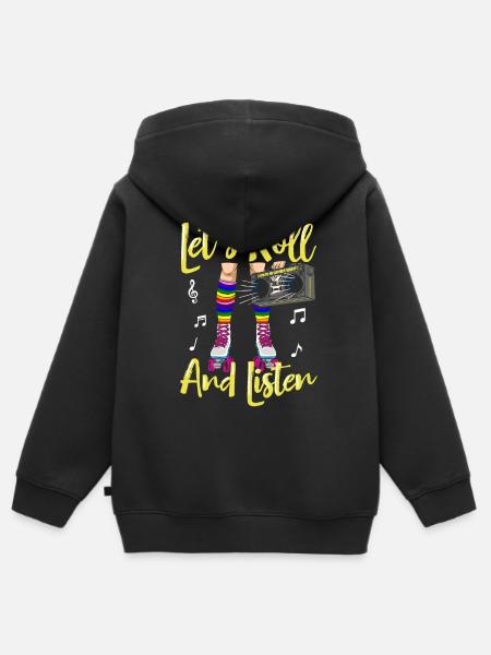 Inline Skater - Kinder Premium Organic Zip Hoodie - Schwarz