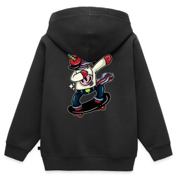 Kühe Kuh Rind Milchkuh Bauer Cow Skateboard - Kinder Premium Organic Zip Hoodie - Schwarz - Hinten - AI Model Kid Male (0cm)