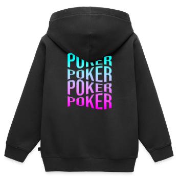 poker - Kinder Premium Organic Zip Hoodie - Schwarz - Hinten - AI Model Kid Male (0cm)