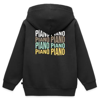 Klavier - Kinder Premium Organic Zip Hoodie - Schwarz - Hinten - AI Model Kid Male (0cm)