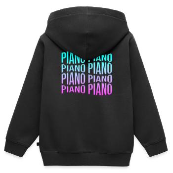 Klavier - Kinder Premium Organic Zip Hoodie - Schwarz - Hinten - AI Model Kid Male (0cm)