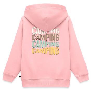 campen - Kinder Premium Organic Zip Hoodie - Rosa - Hinten - AI Model Kid Female (0cm)