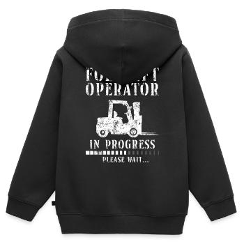 Certified Forklift Truck Operator - Kinder Premium Organic Zip Hoodie - Schwarz - Hinten - AI Model Kid Male (0cm)