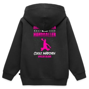 Handballspiel Handballerin Handball für einen - Kinder Premium Organic Zip Hoodie - Schwarz - Hinten - AI Model Kid Male (0cm)