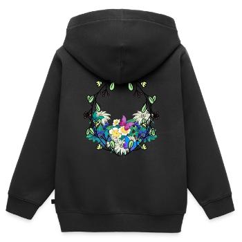 Frühlingsanfang Jahreszeit Naturliebhaber Umwelt - Kinder Premium Organic Zip Hoodie - Schwarz - Hinten - AI Model Kid Male (0cm)