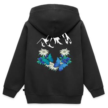 Austria Switzerland Dolomites Salzburg South Tyrol Alm - Kids Premium Organic Zip-up Hoodie - black - Back - AI Model Kid Male (0cm)
