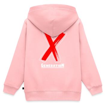 Generation X Buchstaben / X-Symbol Text Geschenk - Kinder Premium Organic Zip Hoodie - Rosa - Hinten - AI Model Kid Female (0cm)