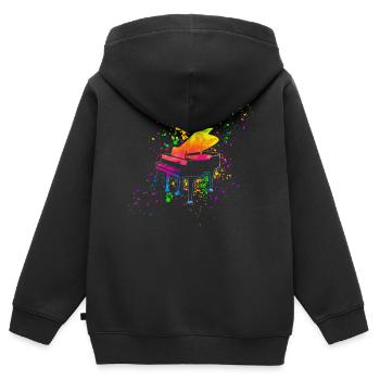 Piano, Pianist - Kinder Premium Organic Zip Hoodie - Schwarz - Hinten - AI Model Kid Male (0cm)