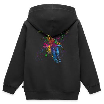 Saxofon, SAXofonist - Kinder Premium Organic Zip Hoodie - Schwarz - Hinten - AI Model Kid Male (0cm)