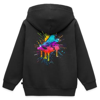 Piano, Pianist - Kinder Premium Organic Zip Hoodie - Schwarz - Hinten - AI Model Kid Male (0cm)