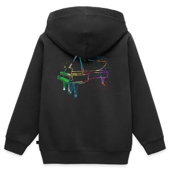 Piano, Pianist - Kinder Premium Organic Zip Hoodie - Schwarz - Hinten - AI Model Kid Male (0cm)