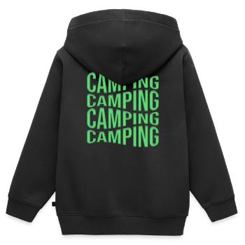 camp - Sweat Premium à capuche zippé enfant bio - noir - Dos - AI Model Kid Male (0cm)