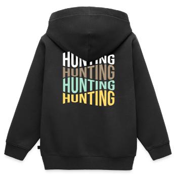 Jagen - Kinder Premium Organic Zip Hoodie - Schwarz - Hinten - AI Model Kid Male (0cm)