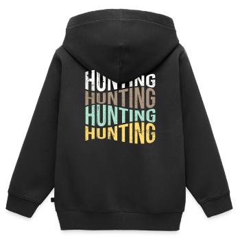 Jagen - Kinder Premium Organic Zip Hoodie - Schwarz - Hinten - AI Model Kid Male (0cm)