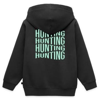 Jagen - Kinder Premium Organic Zip Hoodie - Schwarz - Hinten - AI Model Kid Male (0cm)