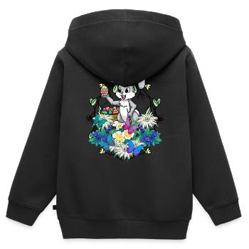 Frühlingsanfang Ostereier Osterhase Pinsel Ostern - Kinder Premium Organic Zip Hoodie - Schwarz - Hinten - AI Model Kid Male (0cm)