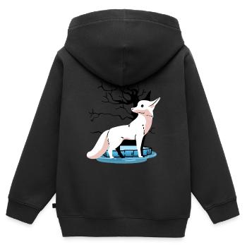 Wildtiere Arktis Nordpol Fuchs Füchse Kind Polar - Kinder Premium Organic Zip Hoodie - Schwarz - Hinten - AI Model Kid Male (0cm)
