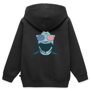 Sharkfish Funny Shark Lover - Great White Shark Fi - Kinder Premium Organic Zip Hoodie - Schwarz - Hinten - AI Model Kid Male (0cm)