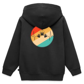 Musculation rétro battement de cœur - Sweat Premium à capuche zippé enfant bio - noir - Dos - AI Model Kid Male (0cm)