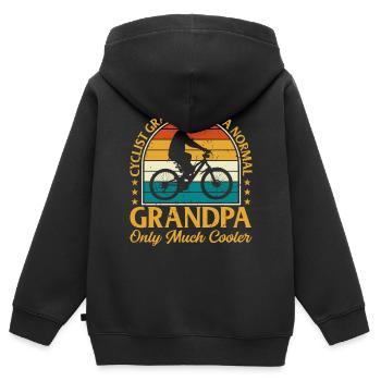 Mountainbike Cycling Grandpa Bicycle - Cyclist Gra - Kinder Premium Organic Zip Hoodie - Schwarz - Hinten - AI Model Kid Male (0cm)