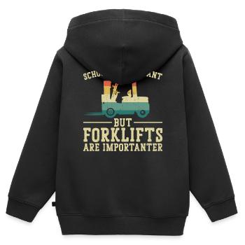 Certified Forklift Truck Operator - Kinder Premium Organic Zip Hoodie - Schwarz - Hinten - AI Model Kid Male (0cm)