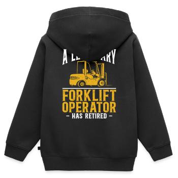 Certified Forklift Truck Operator - Kinder Premium Organic Zip Hoodie - Schwarz - Hinten - AI Model Kid Male (0cm)