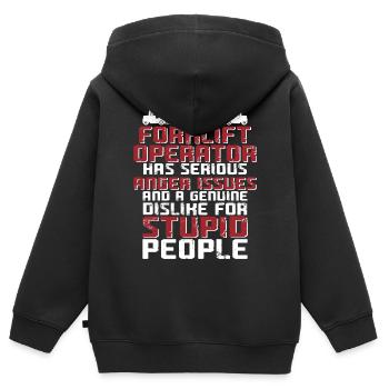 Certified Forklift Truck Operator - Kinder Premium Organic Zip Hoodie - Schwarz - Hinten - AI Model Kid Male (0cm)