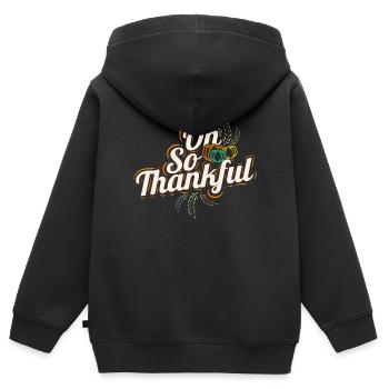 Pumpkin Oh So Thankful On Thanksgiving - Kinder Premium Organic Zip Hoodie - Schwarz - Hinten - AI Model Kid Male (0cm)