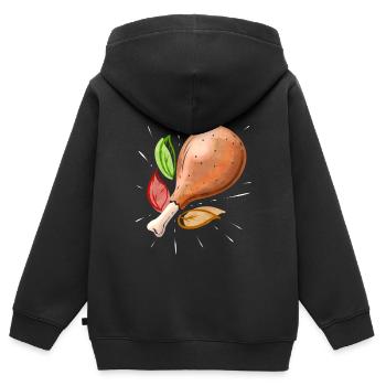 Roasted Turkey Leg Drumstick Family Meal On - Kids Premium Organic Zip-up Hoodie - black - Back - AI Model Kid Male (0cm)